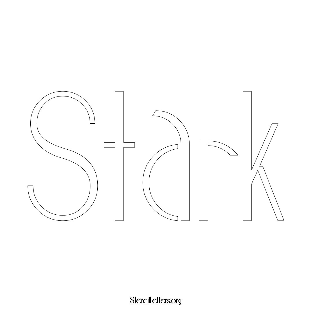 Stark name stencil in Art Deco Lettering