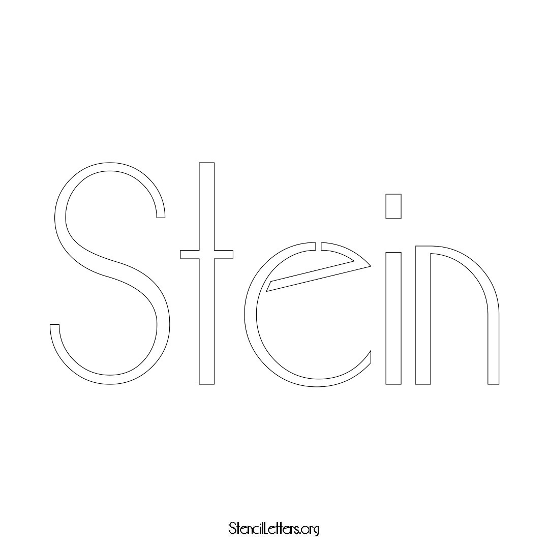 Stein name stencil in Art Deco Lettering