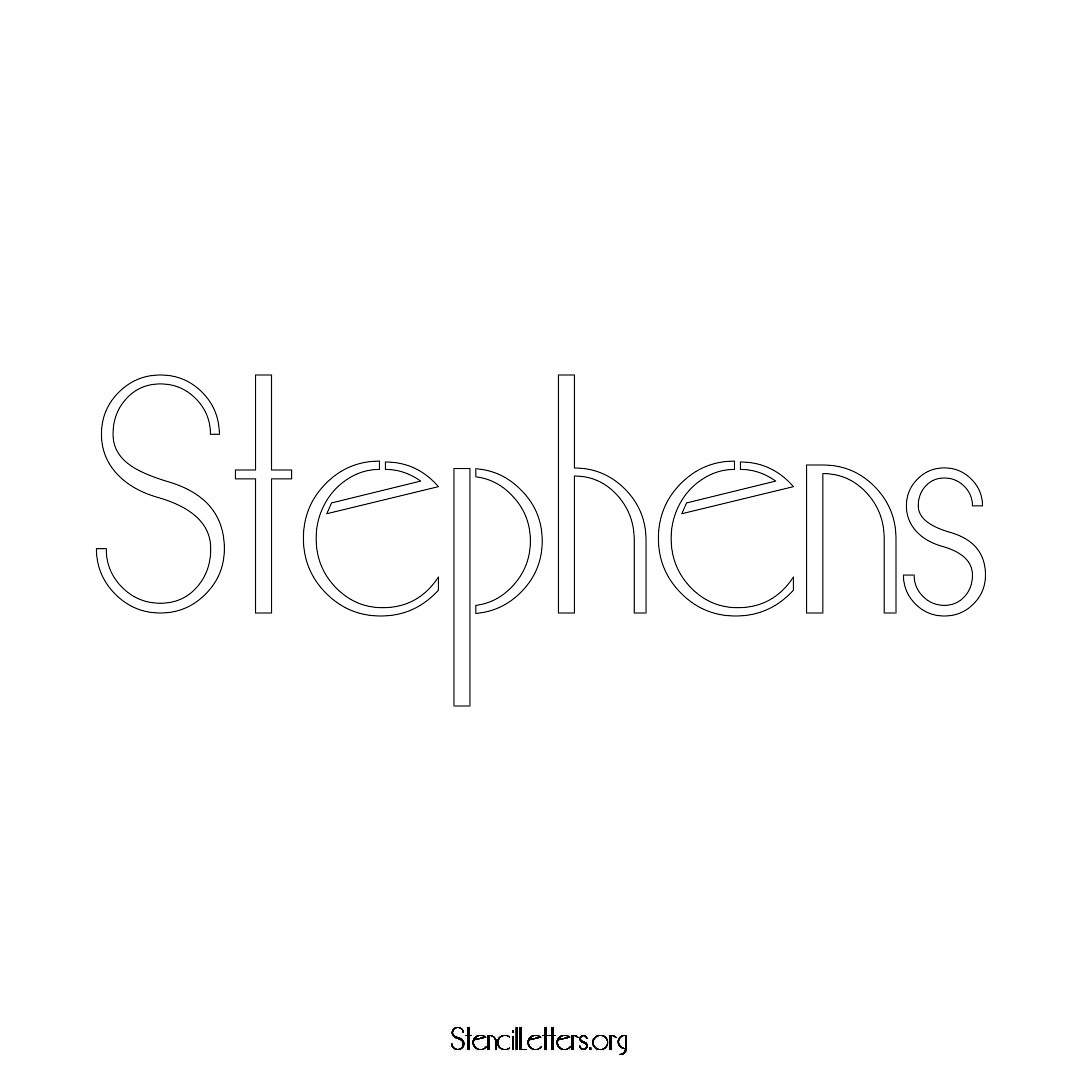 Stephens name stencil in Art Deco Lettering