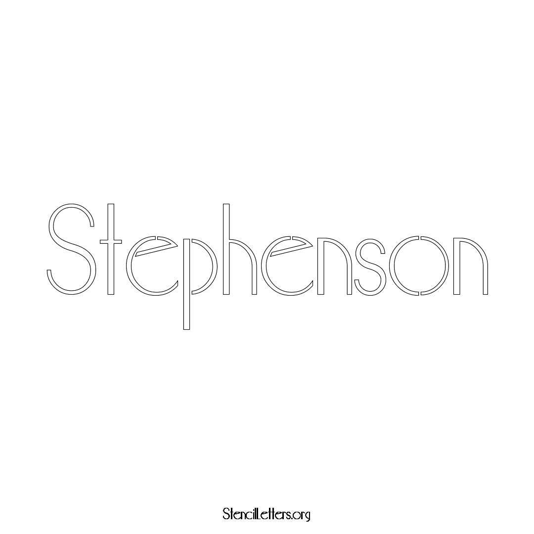 Stephenson name stencil in Art Deco Lettering