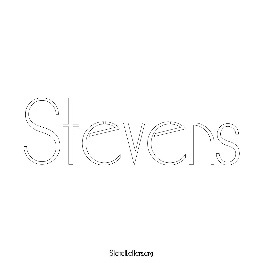 Stevens name stencil in Art Deco Lettering