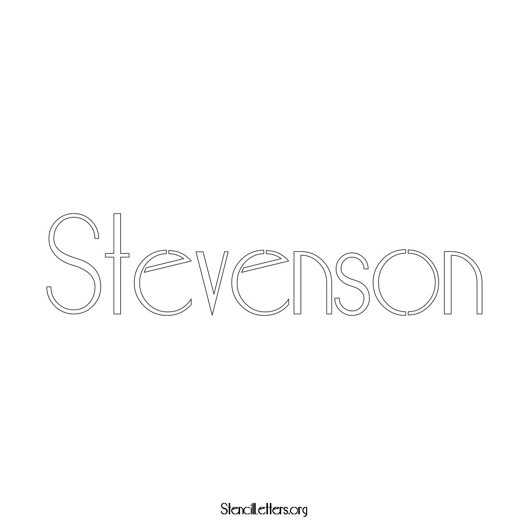 Stevenson name stencil in Art Deco Lettering