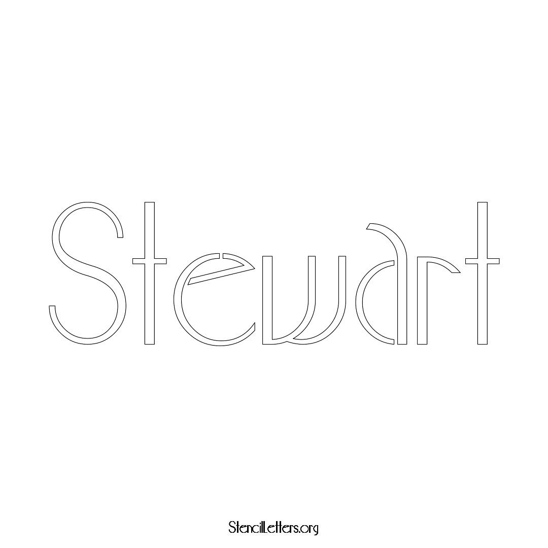 Stewart name stencil in Art Deco Lettering