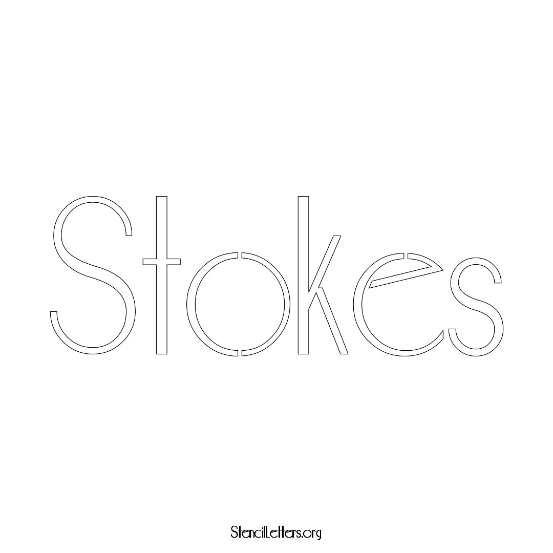 Stokes name stencil in Art Deco Lettering