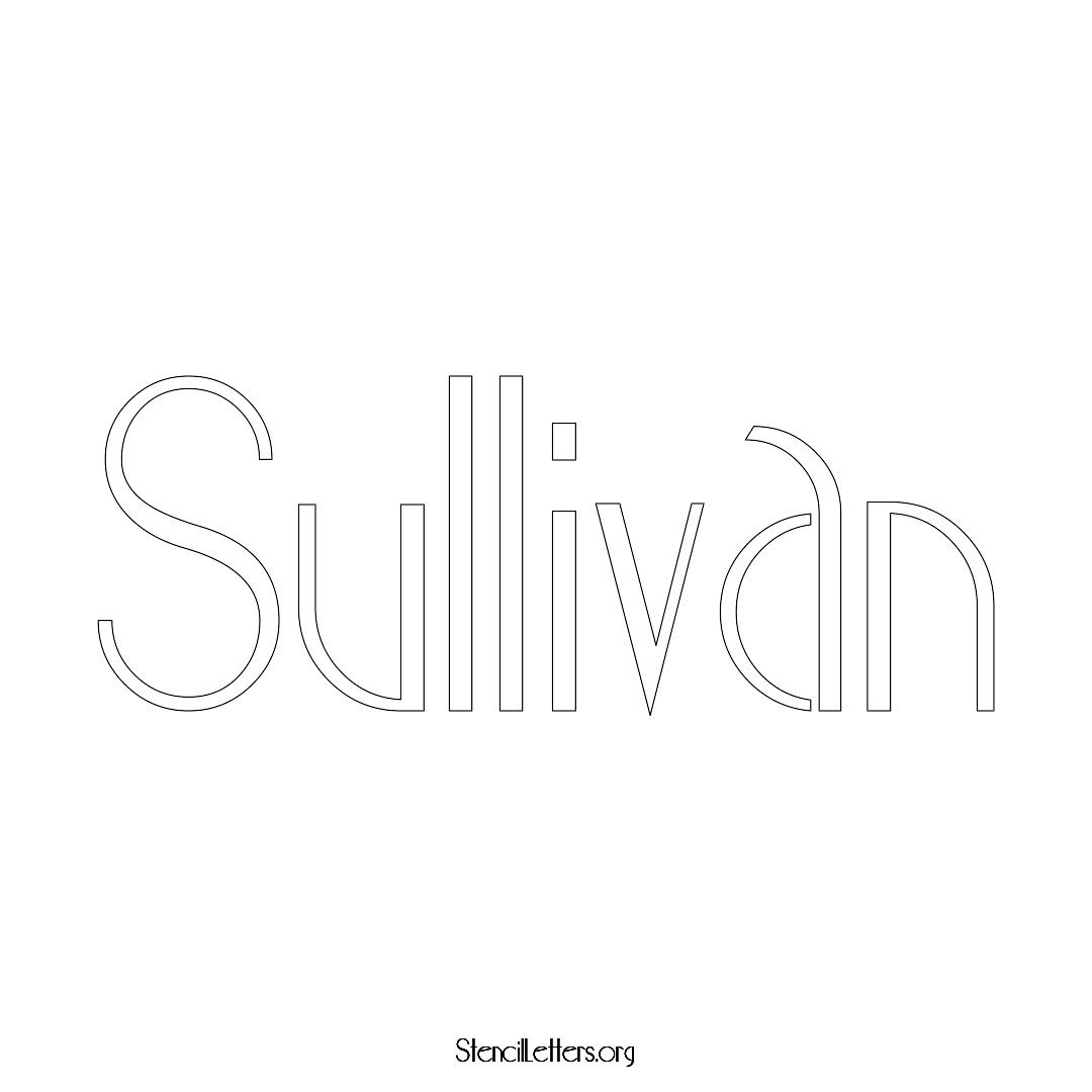 Sullivan name stencil in Art Deco Lettering