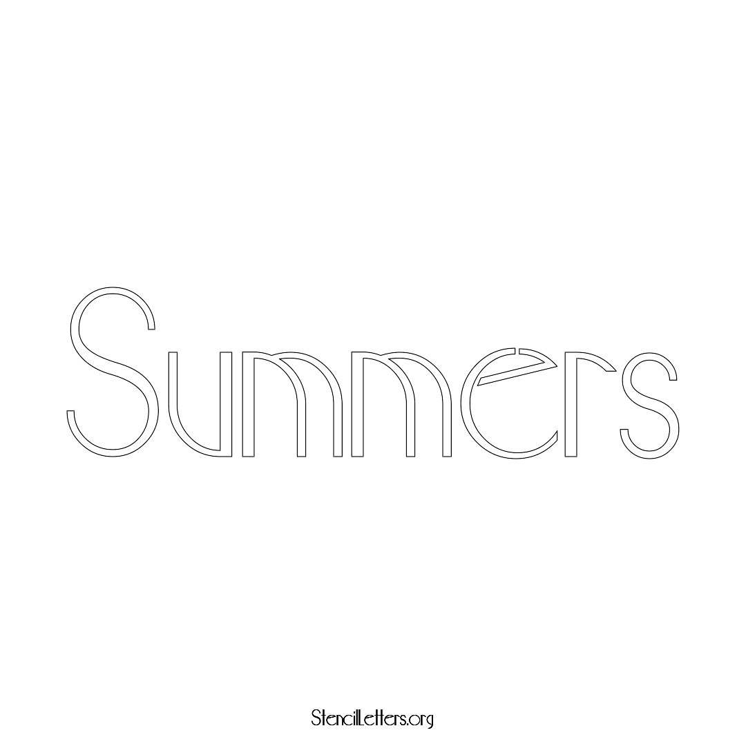 Summers name stencil in Art Deco Lettering