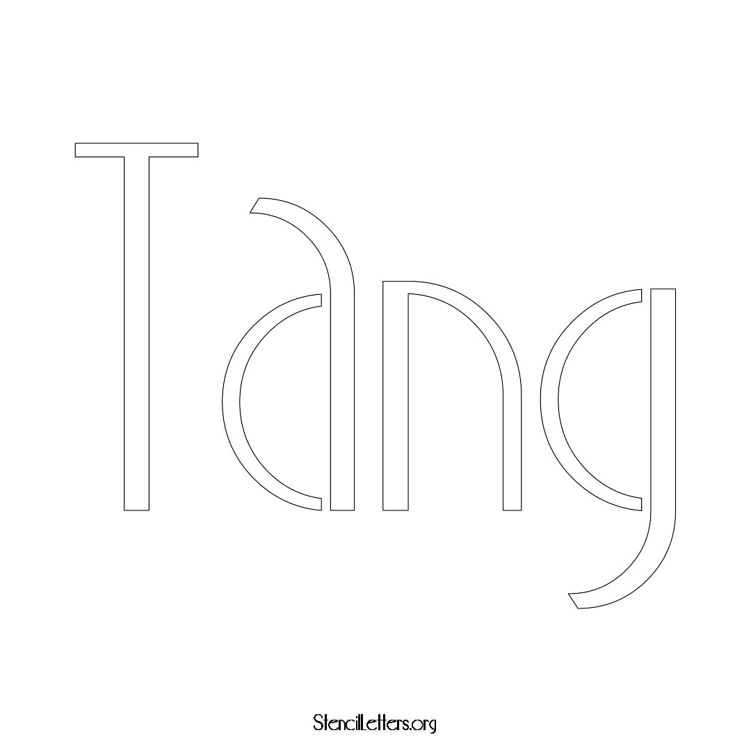 Tang name stencil in Art Deco Lettering