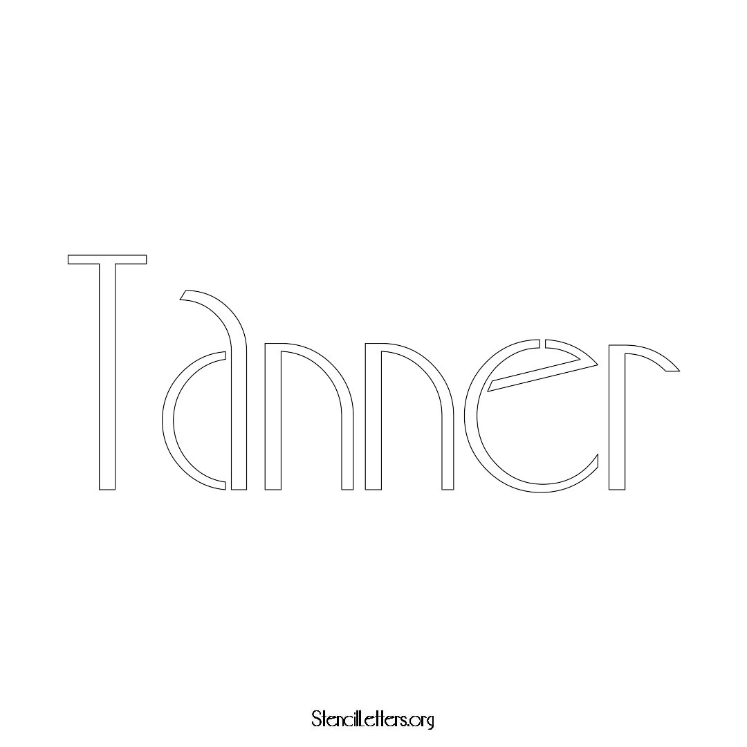 Tanner name stencil in Art Deco Lettering