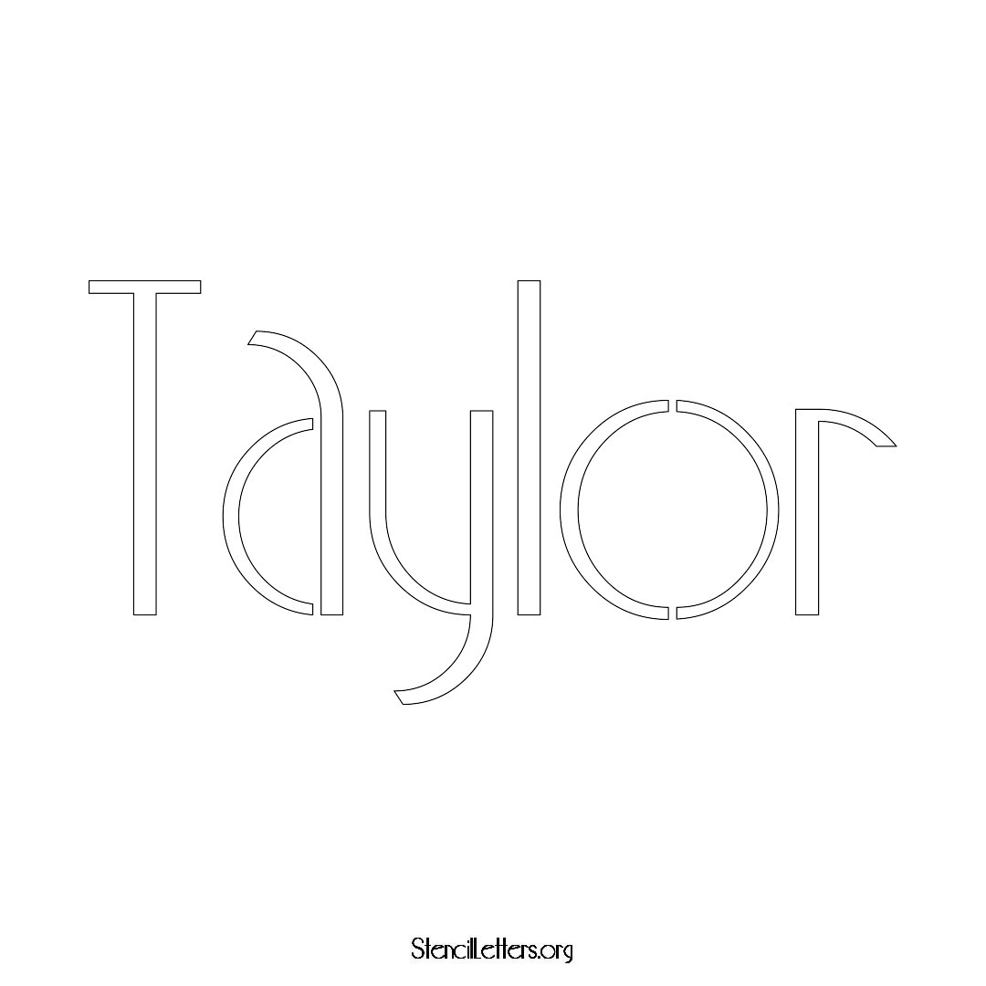 Taylor name stencil in Art Deco Lettering