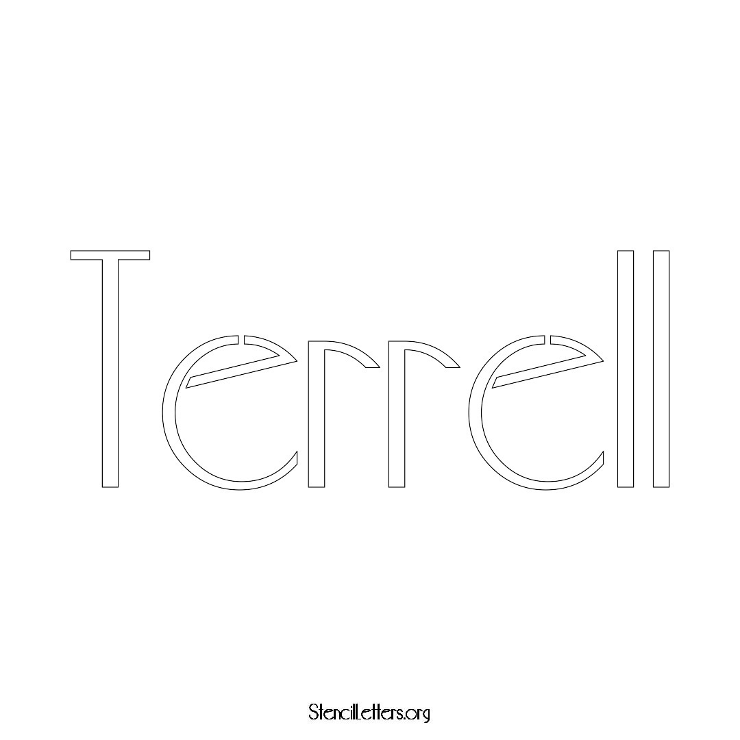 Terrell name stencil in Art Deco Lettering