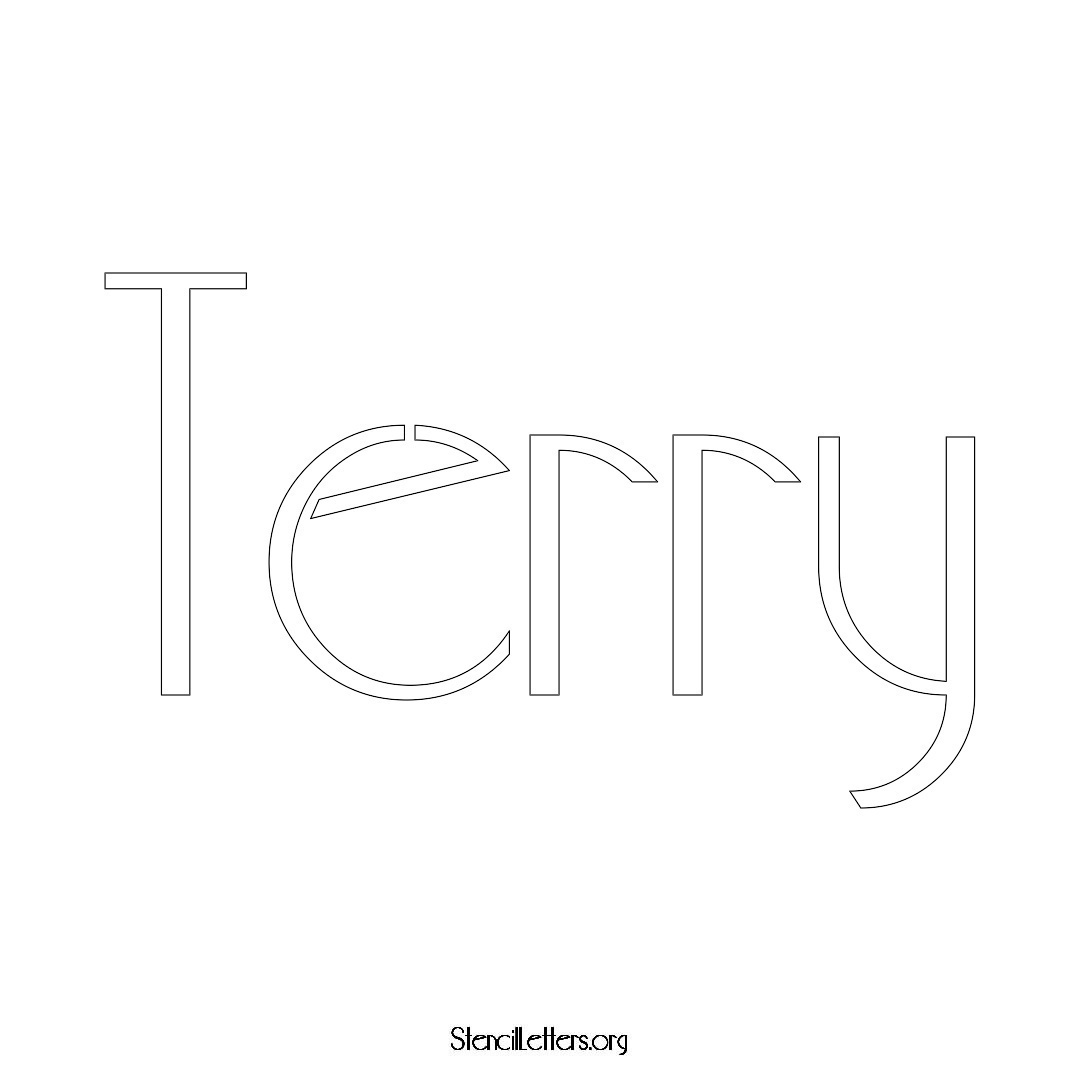Terry name stencil in Art Deco Lettering