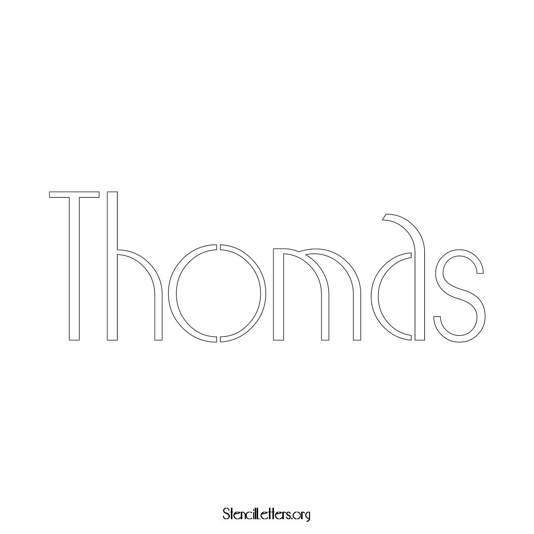 Thomas name stencil in Art Deco Lettering