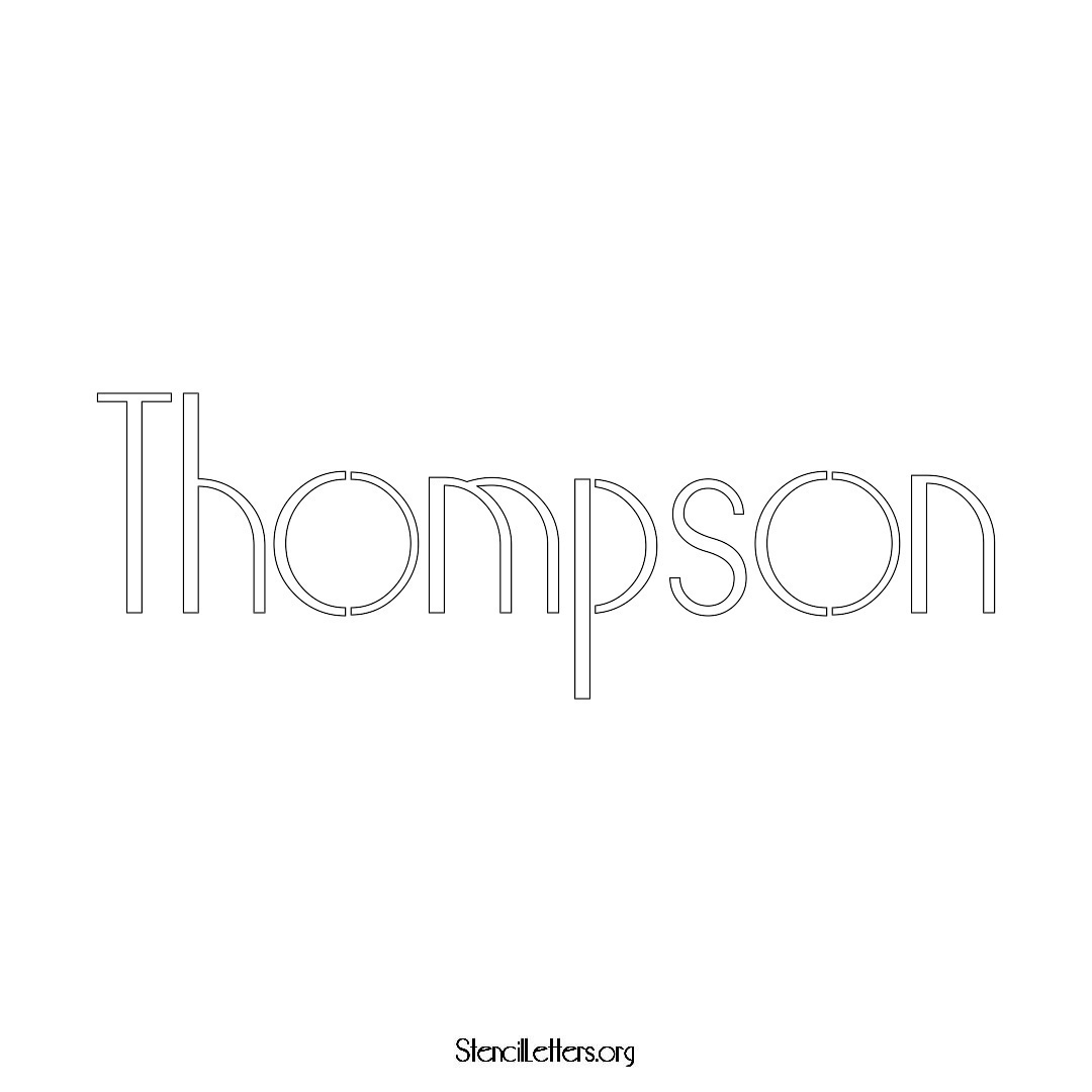 Thompson name stencil in Art Deco Lettering