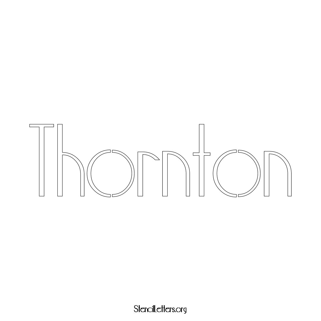 Thornton name stencil in Art Deco Lettering