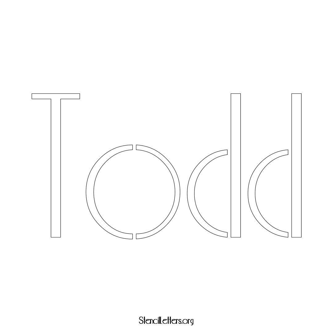 Todd name stencil in Art Deco Lettering