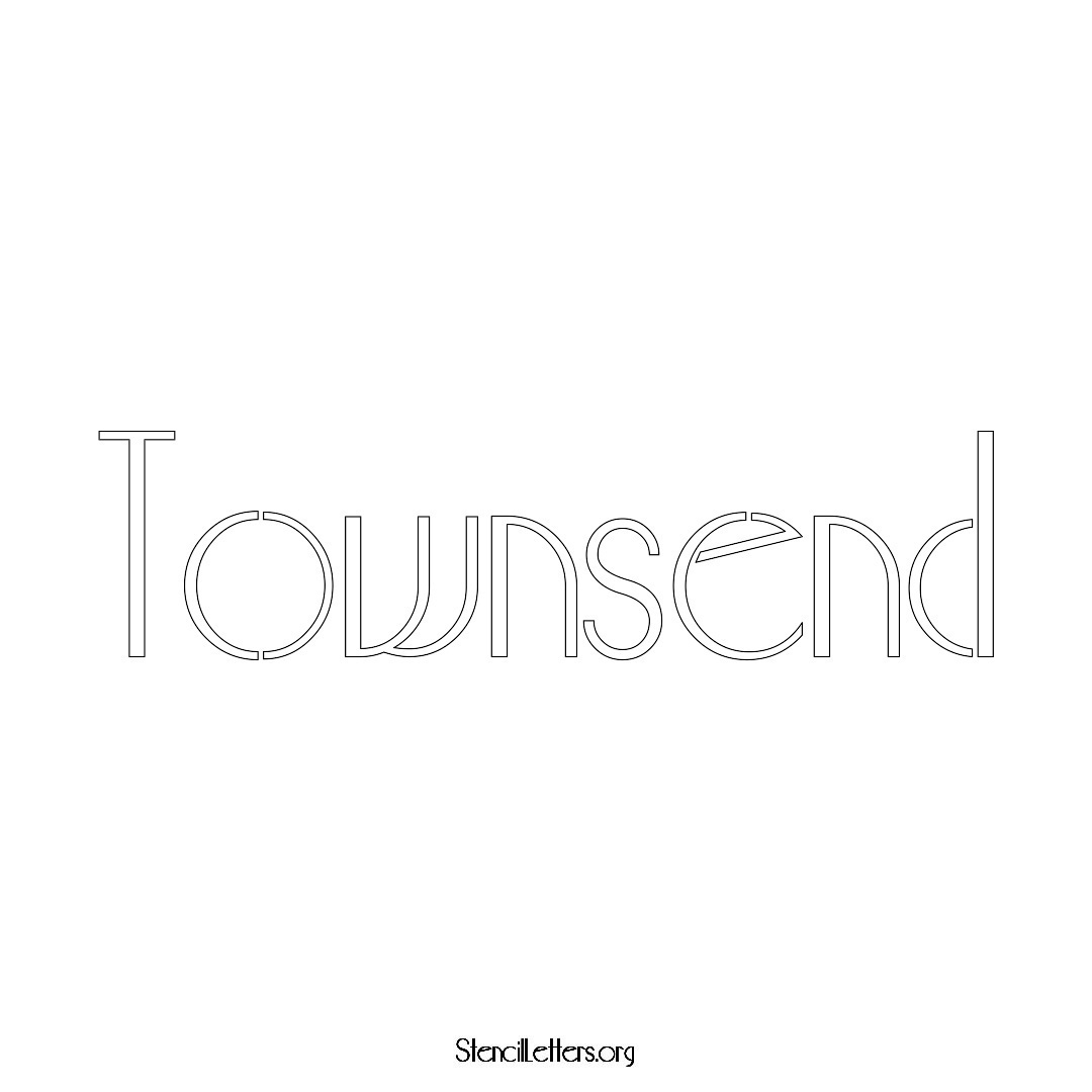 Townsend name stencil in Art Deco Lettering