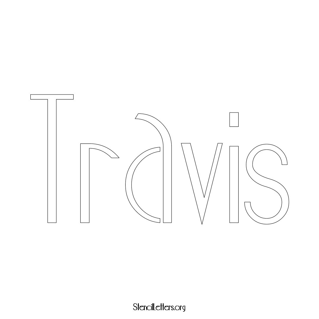 Travis name stencil in Art Deco Lettering
