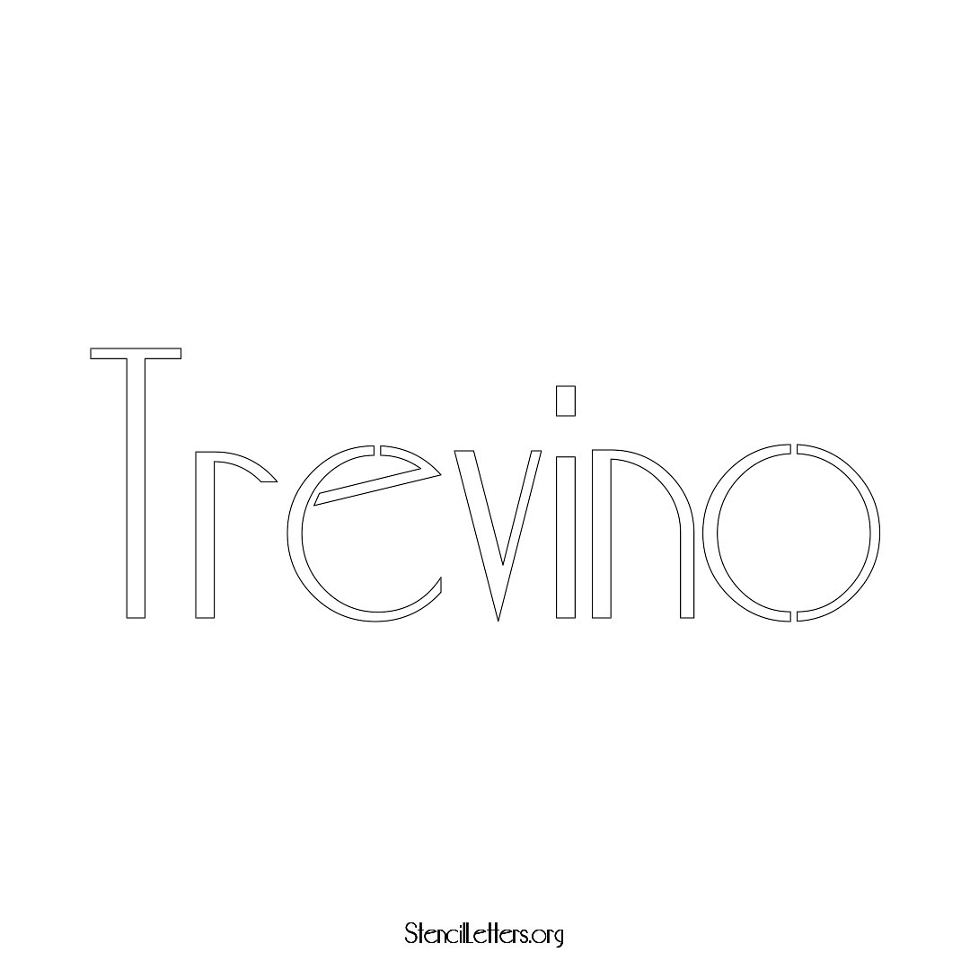 Trevino name stencil in Art Deco Lettering