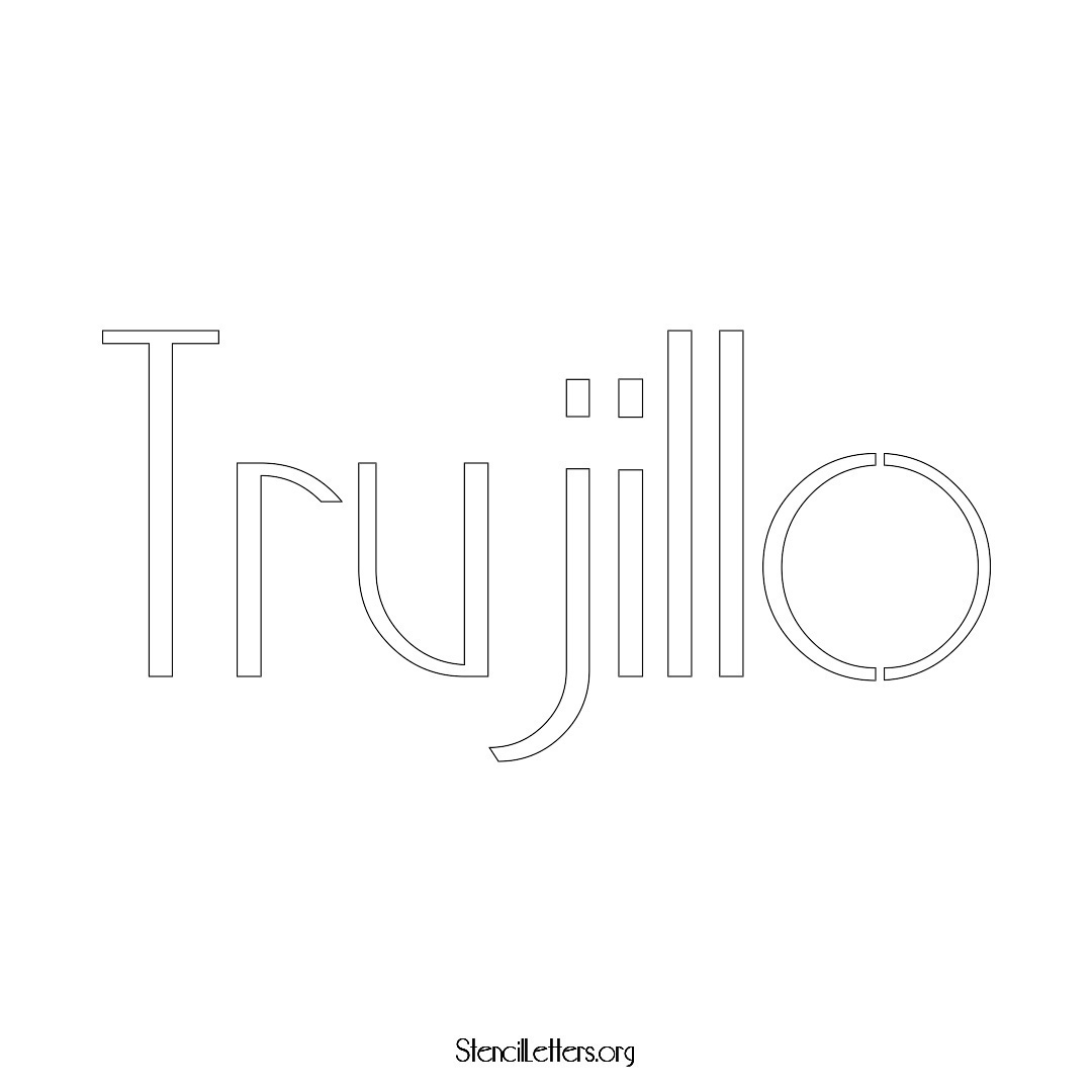 Trujillo name stencil in Art Deco Lettering