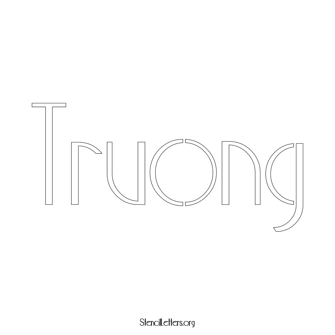 Truong name stencil in Art Deco Lettering