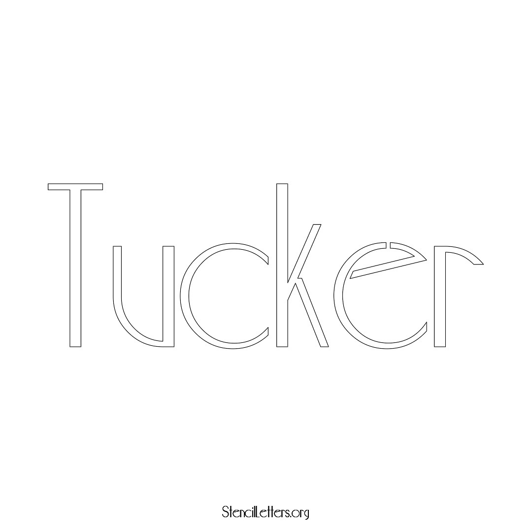 Tucker name stencil in Art Deco Lettering