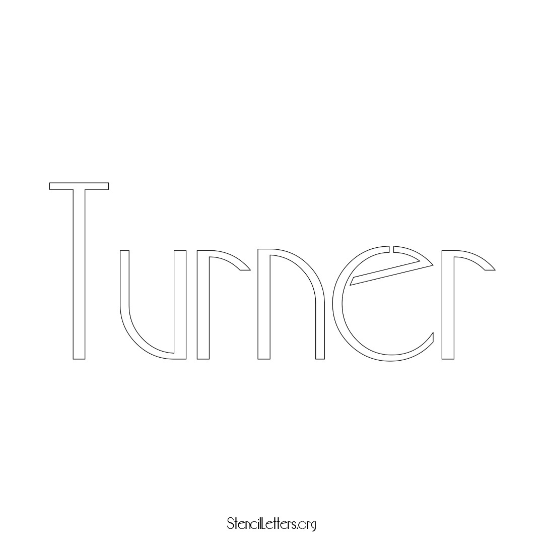 Turner name stencil in Art Deco Lettering