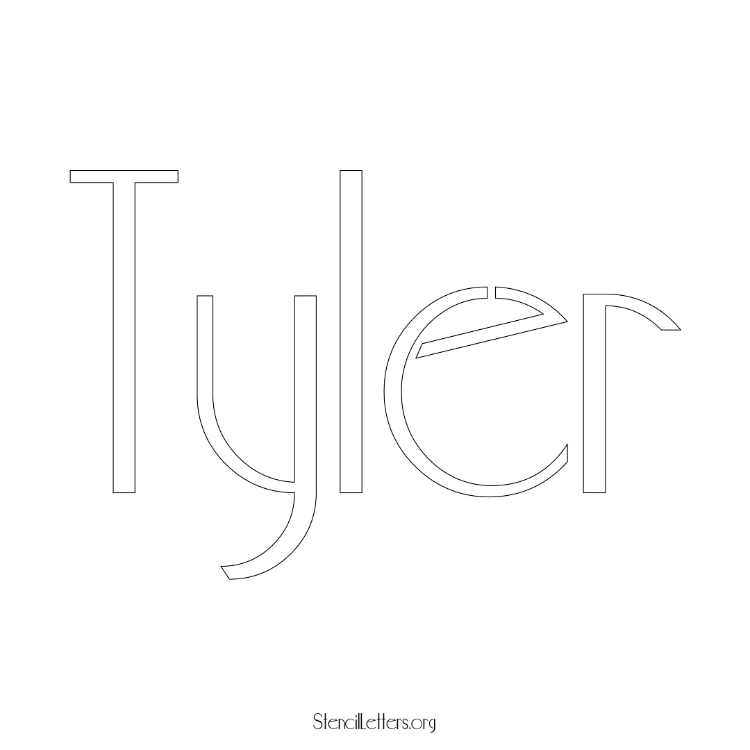 Tyler name stencil in Art Deco Lettering