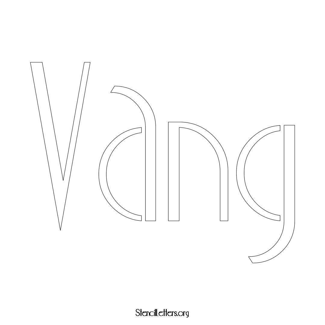 Vang name stencil in Art Deco Lettering