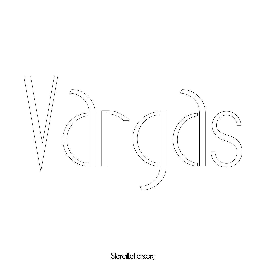 Vargas name stencil in Art Deco Lettering