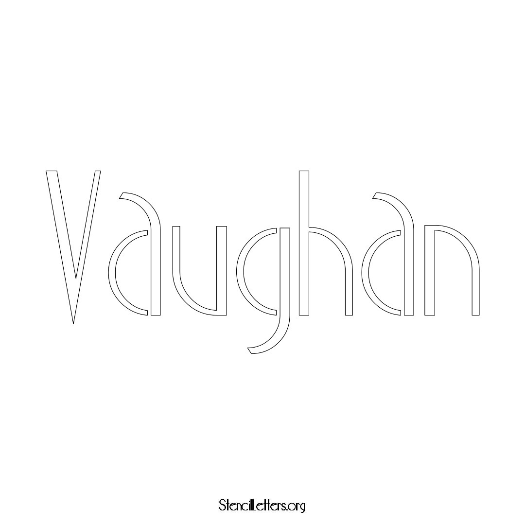 Vaughan name stencil in Art Deco Lettering