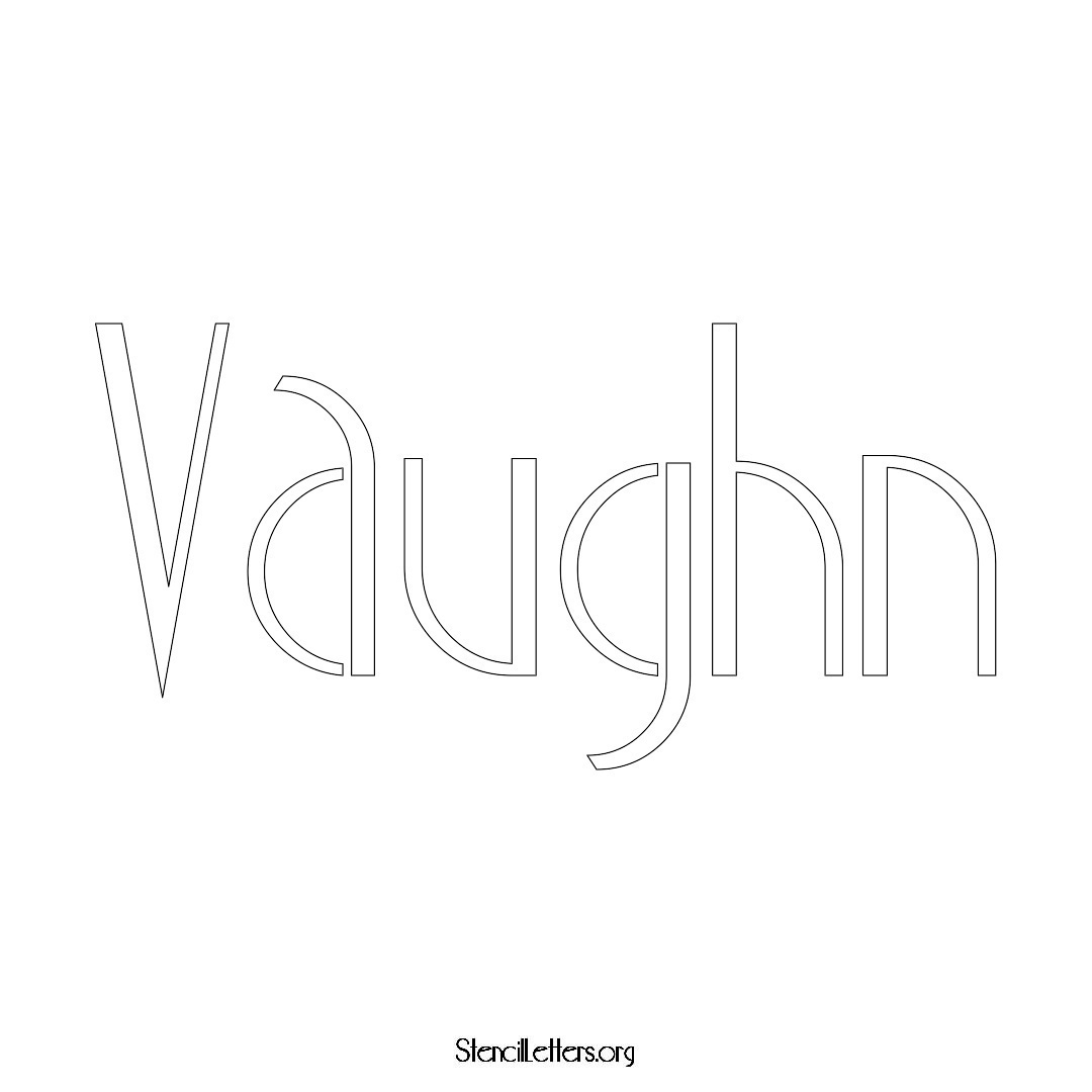 Vaughn name stencil in Art Deco Lettering