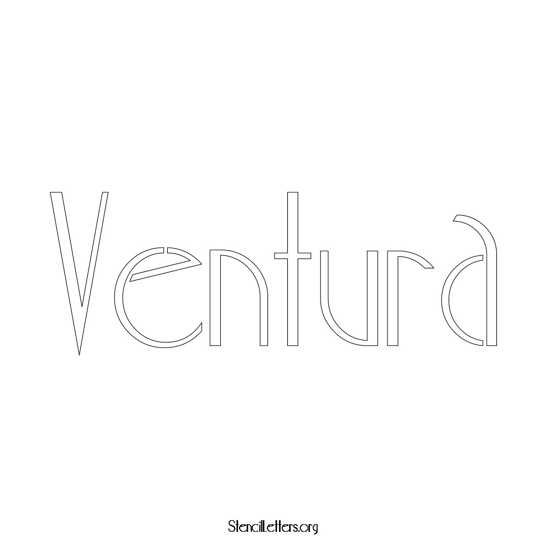 Ventura name stencil in Art Deco Lettering