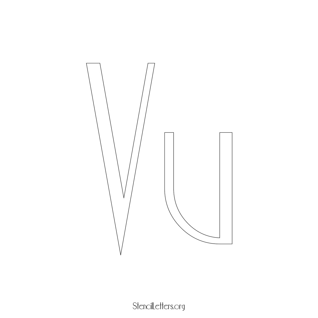 Vu name stencil in Art Deco Lettering