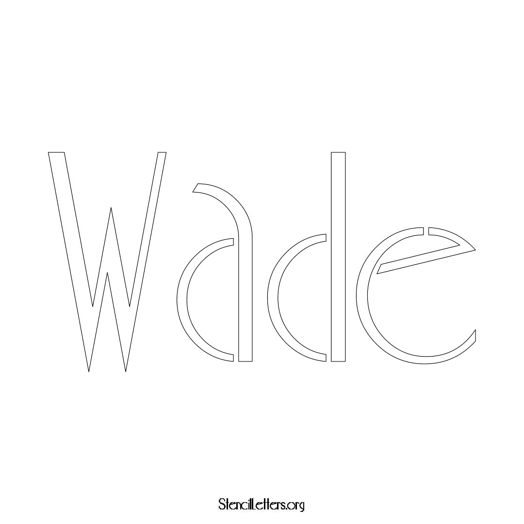 Wade name stencil in Art Deco Lettering