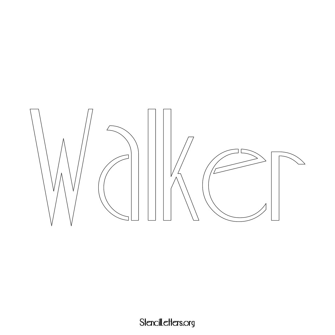Walker name stencil in Art Deco Lettering