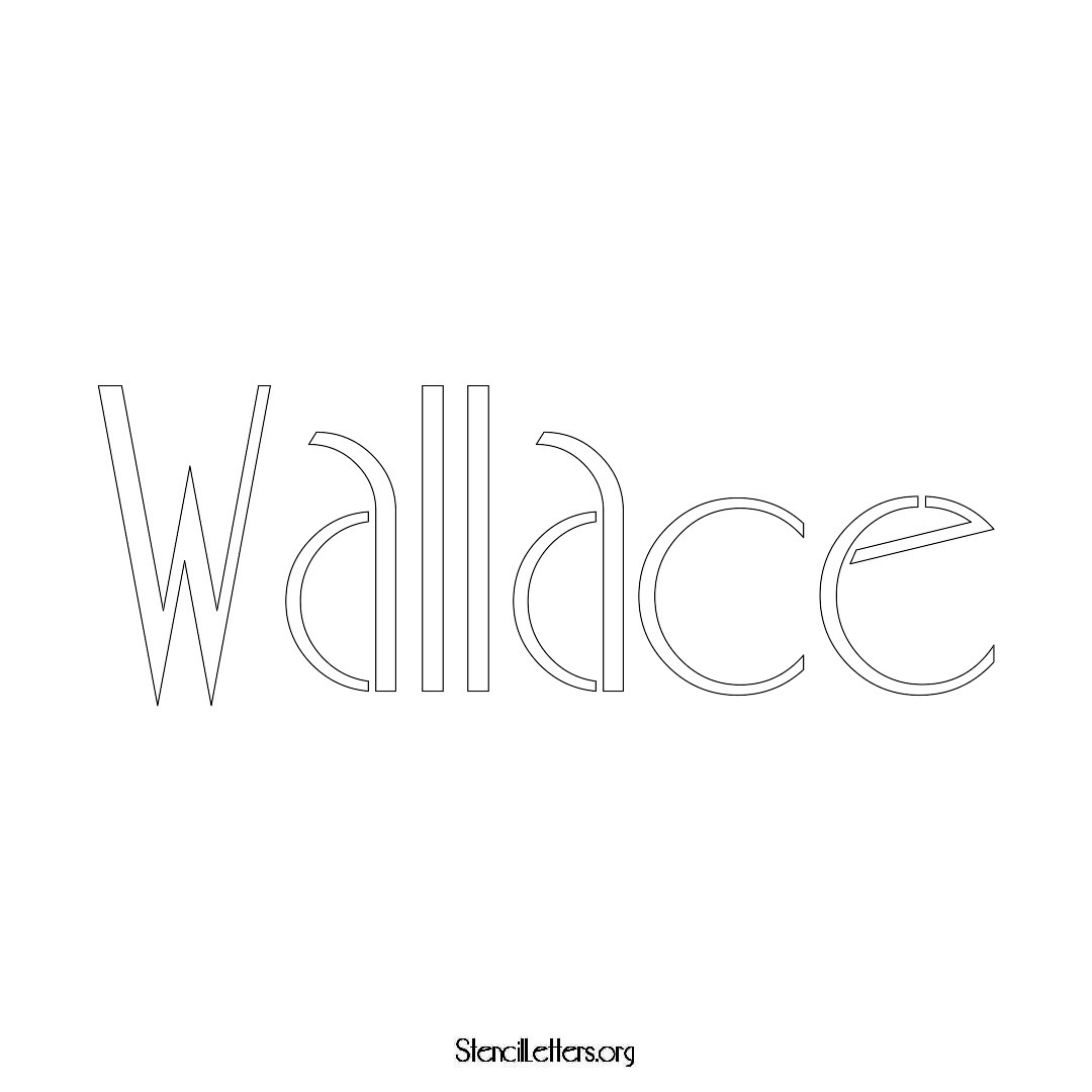 Wallace name stencil in Art Deco Lettering