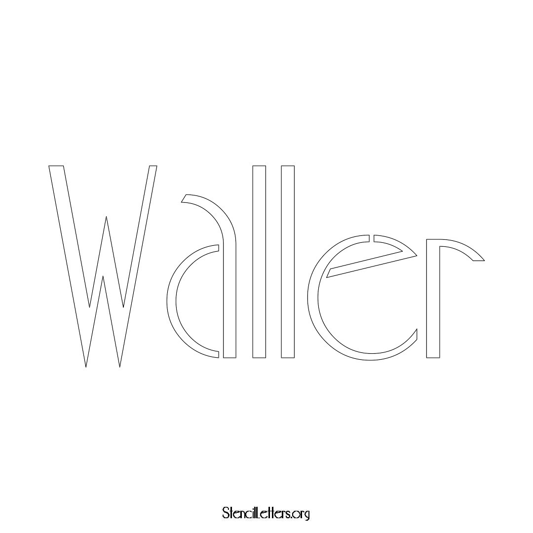 Waller name stencil in Art Deco Lettering