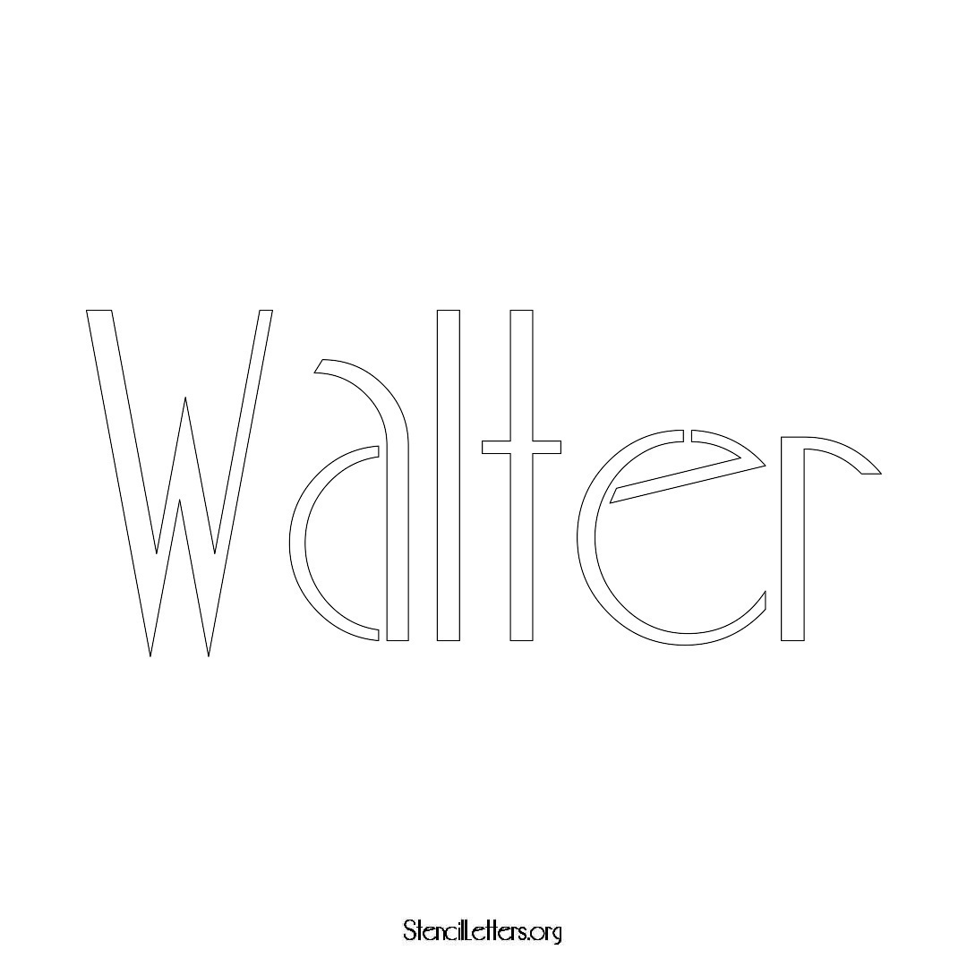 Walter name stencil in Art Deco Lettering