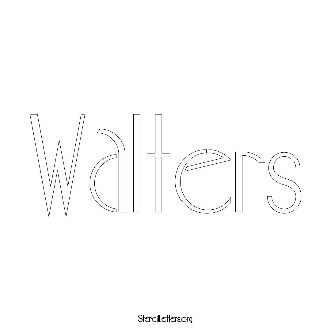 Walters name stencil in Art Deco Lettering