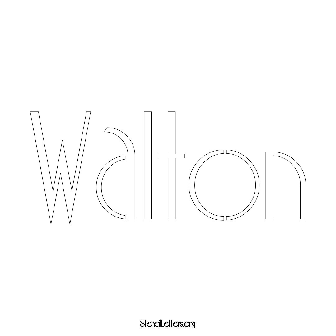 Walton name stencil in Art Deco Lettering