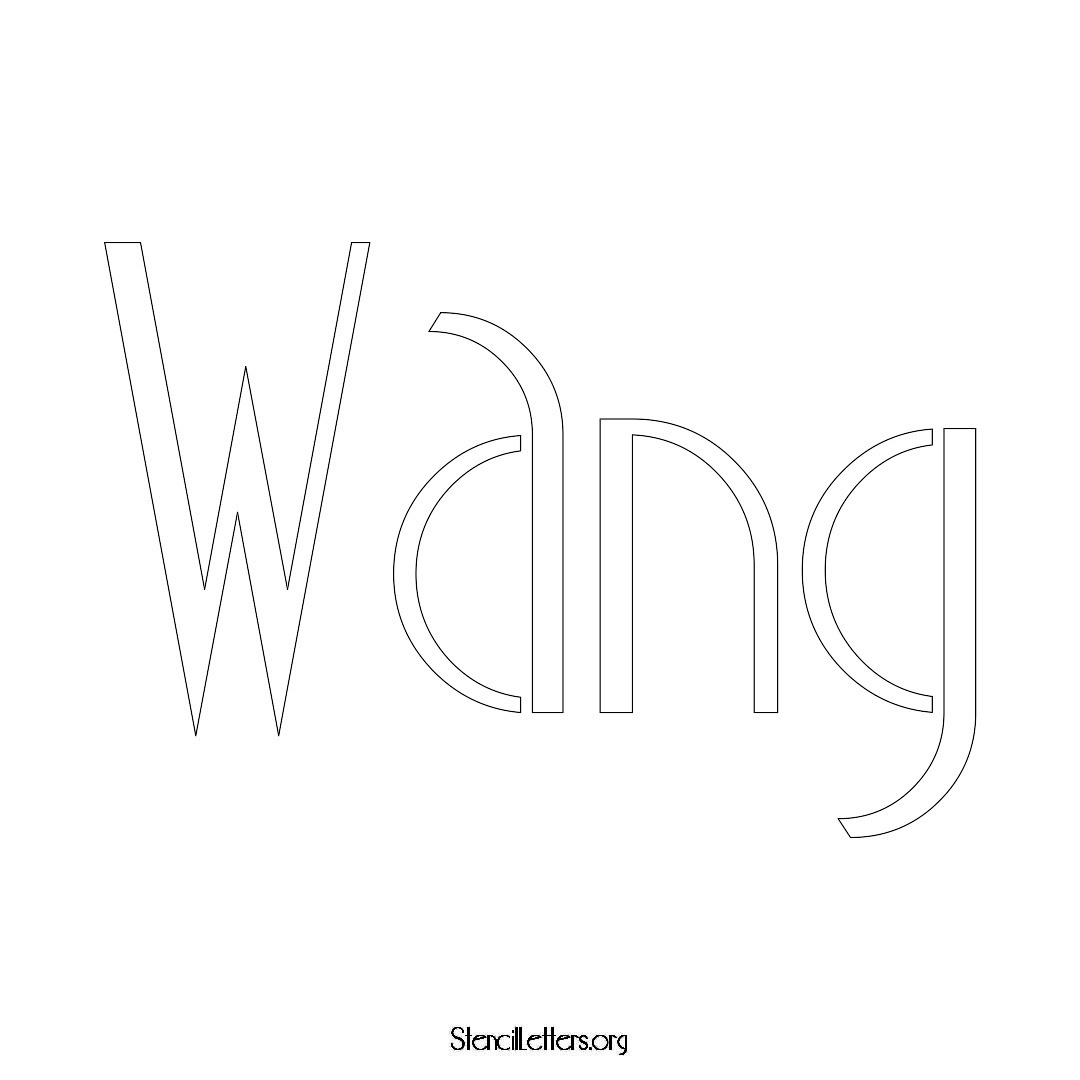 Wang name stencil in Art Deco Lettering