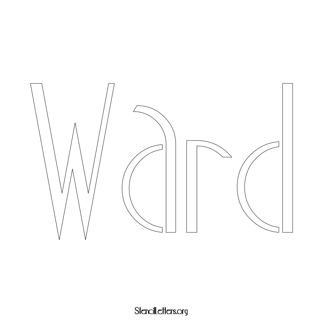 Ward name stencil in Art Deco Lettering