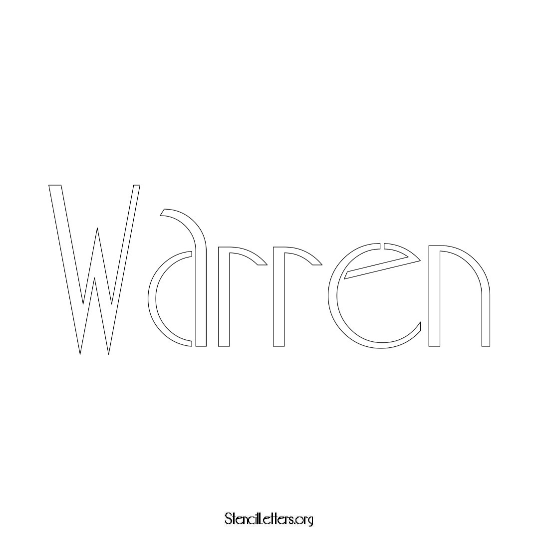 Warren name stencil in Art Deco Lettering