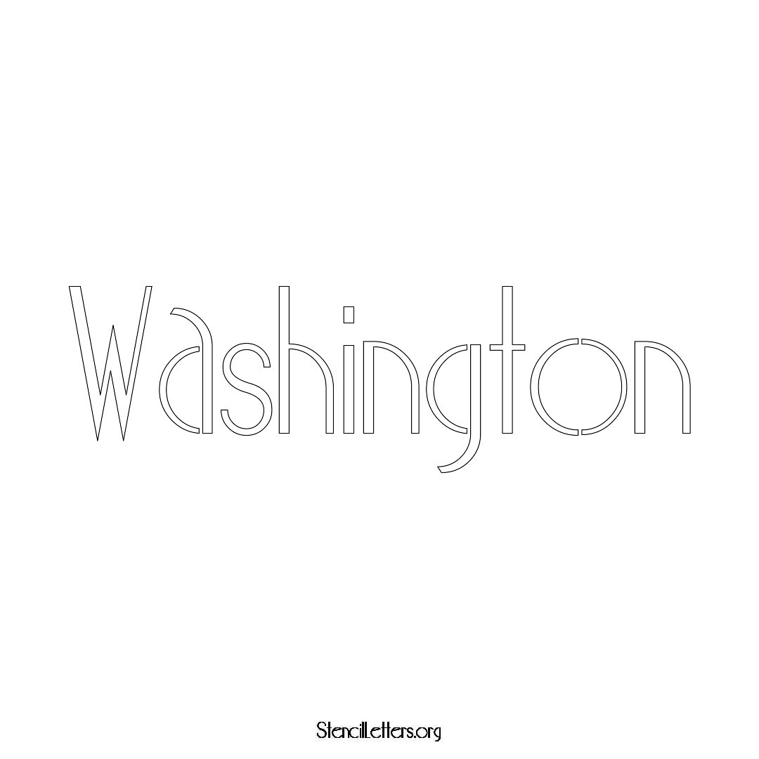 Washington name stencil in Art Deco Lettering