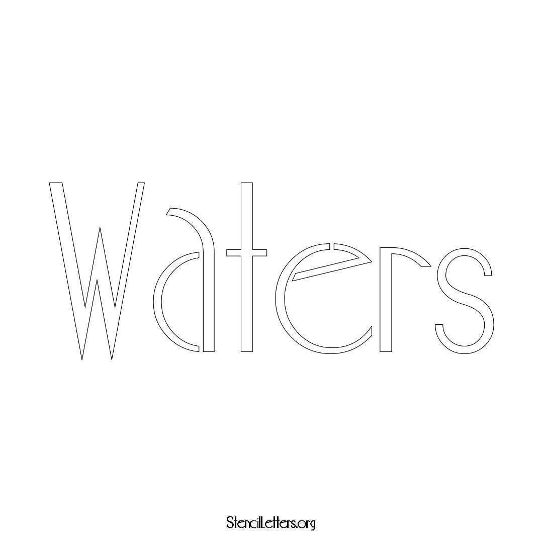 Waters name stencil in Art Deco Lettering