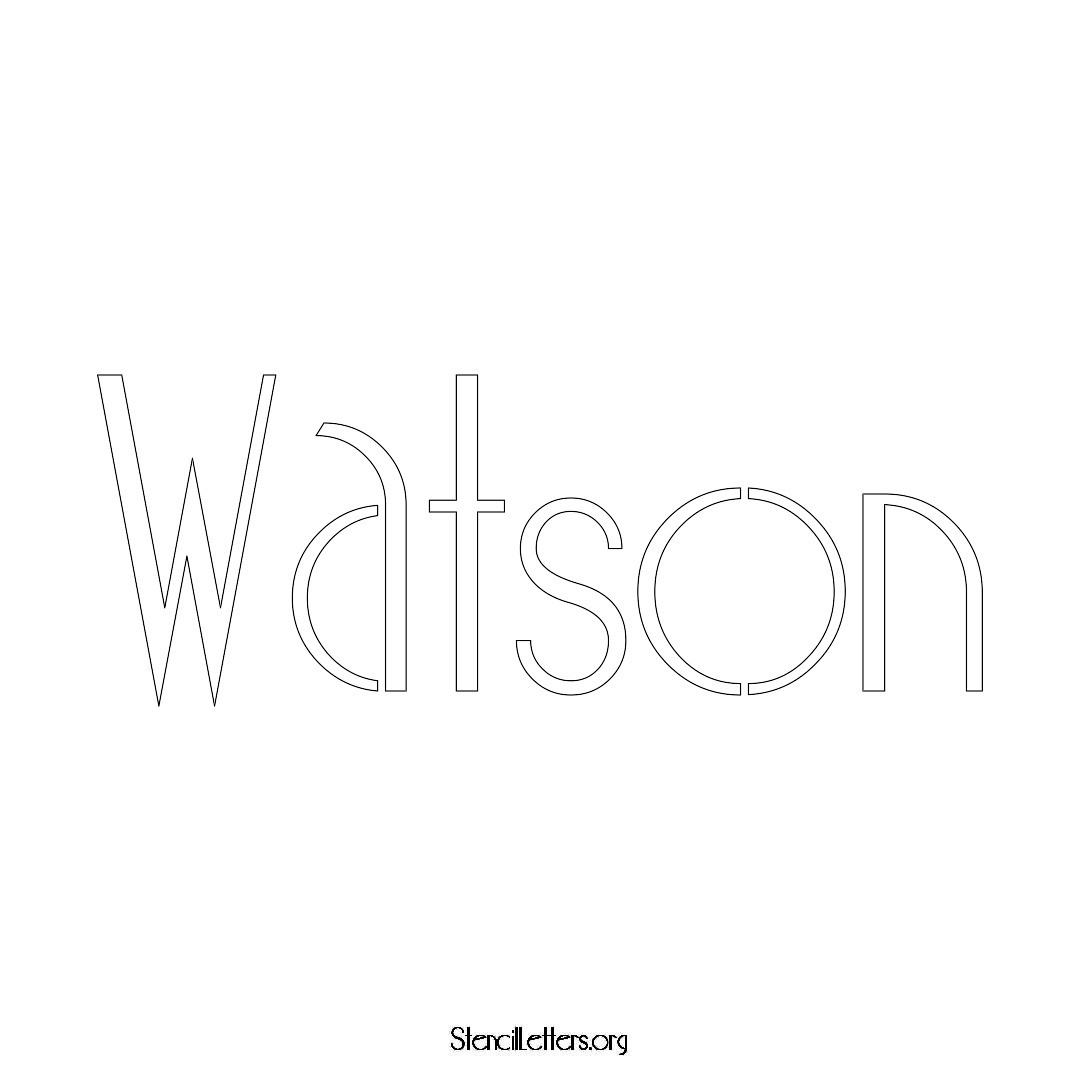 Watson name stencil in Art Deco Lettering