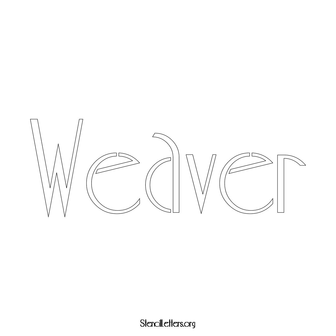 Weaver name stencil in Art Deco Lettering