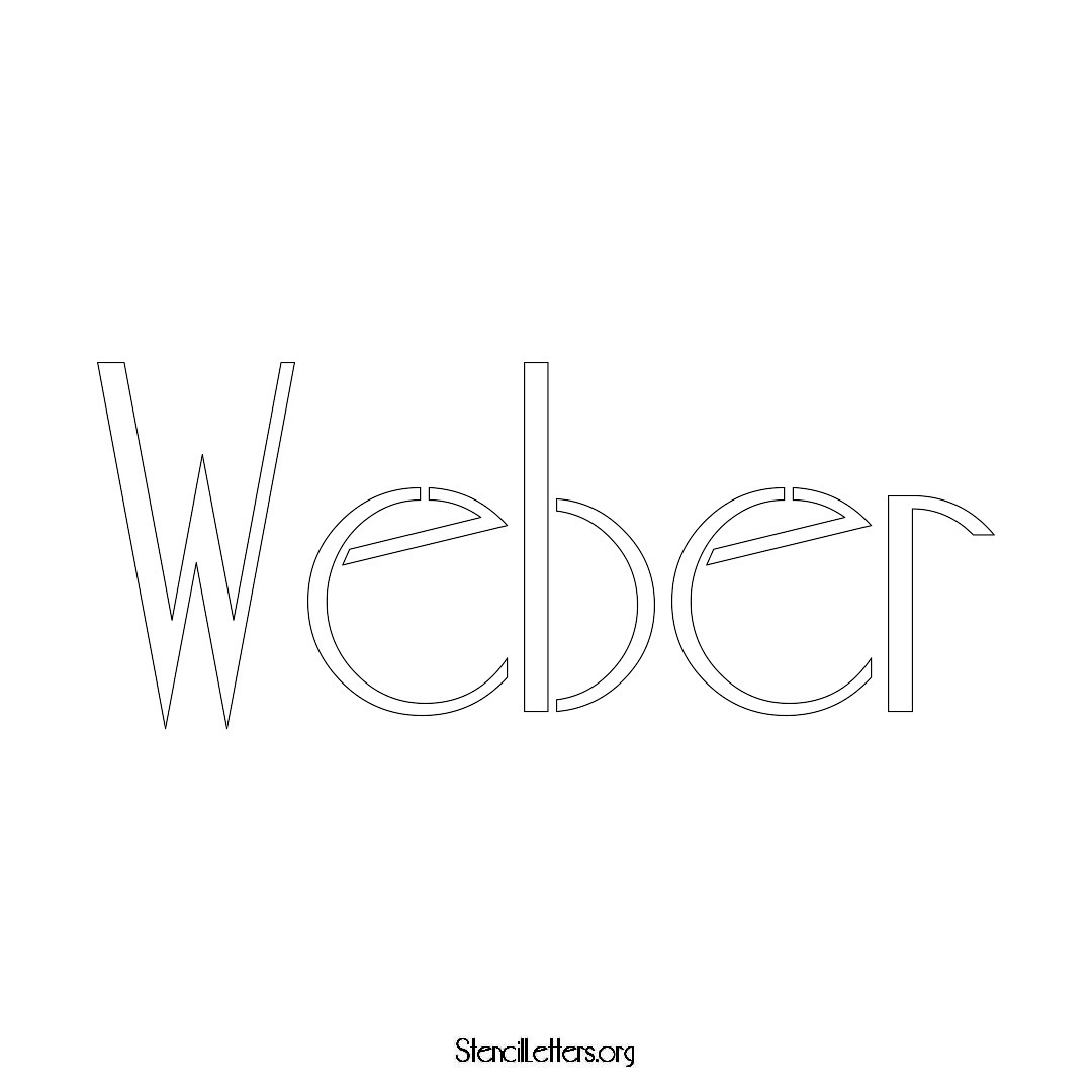 Weber name stencil in Art Deco Lettering