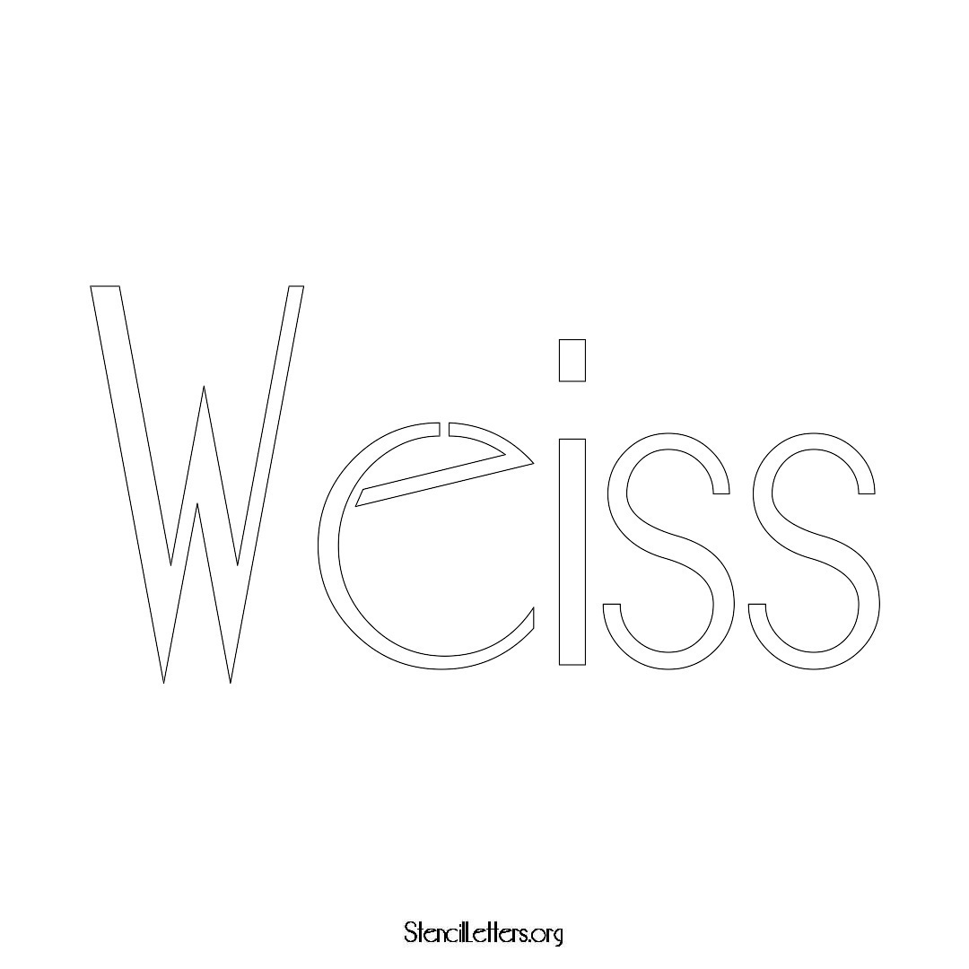 Weiss name stencil in Art Deco Lettering