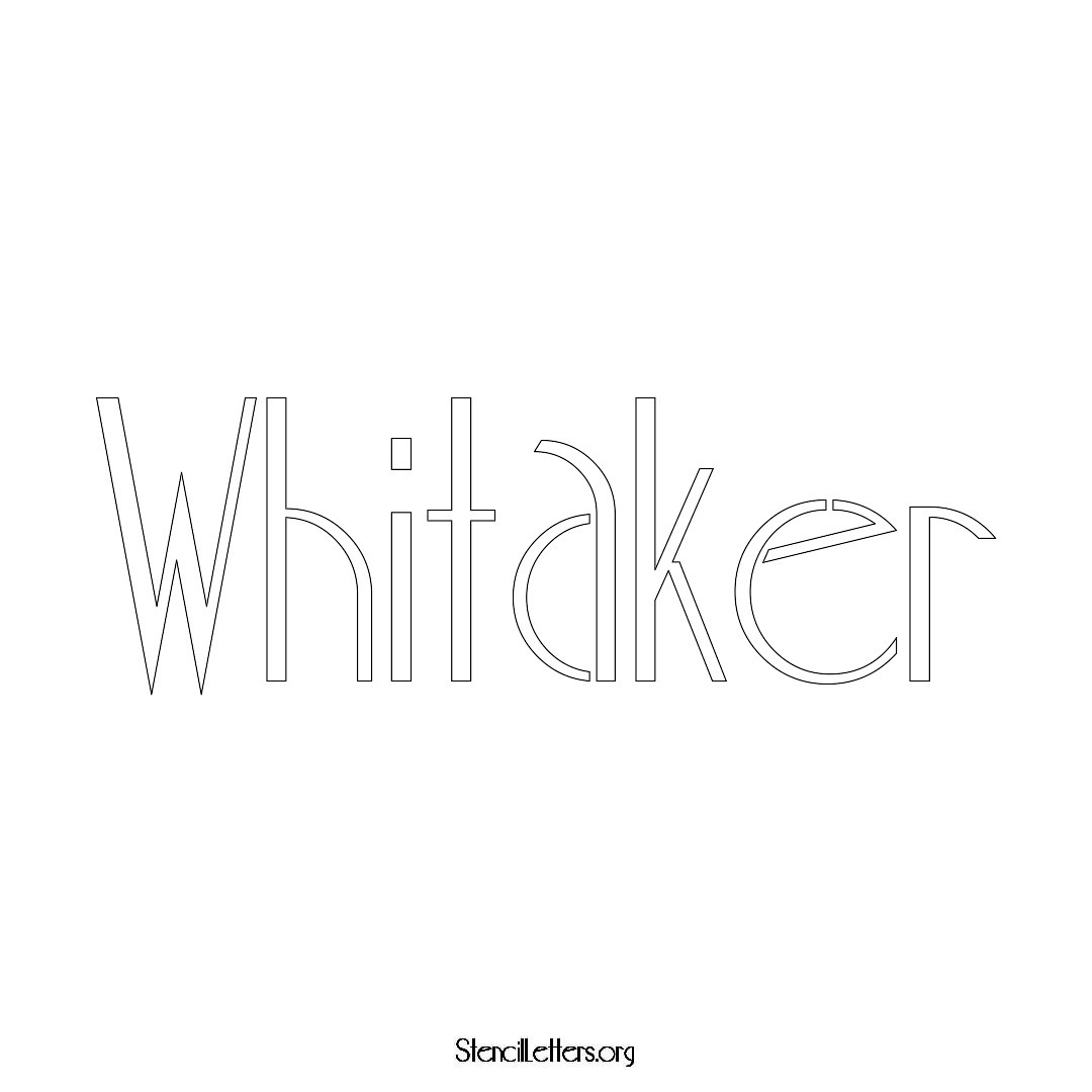 Whitaker name stencil in Art Deco Lettering